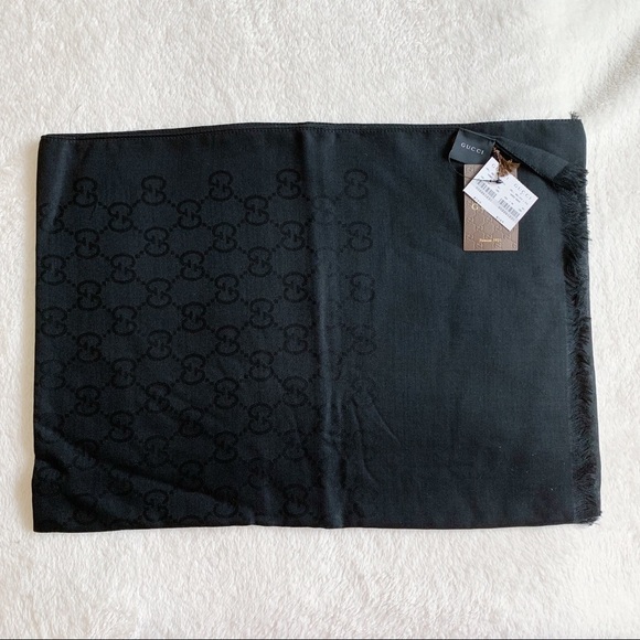 NWT Authentic Gucci Unisex Silk Wool Blend Scarf - Picture 3 of 8